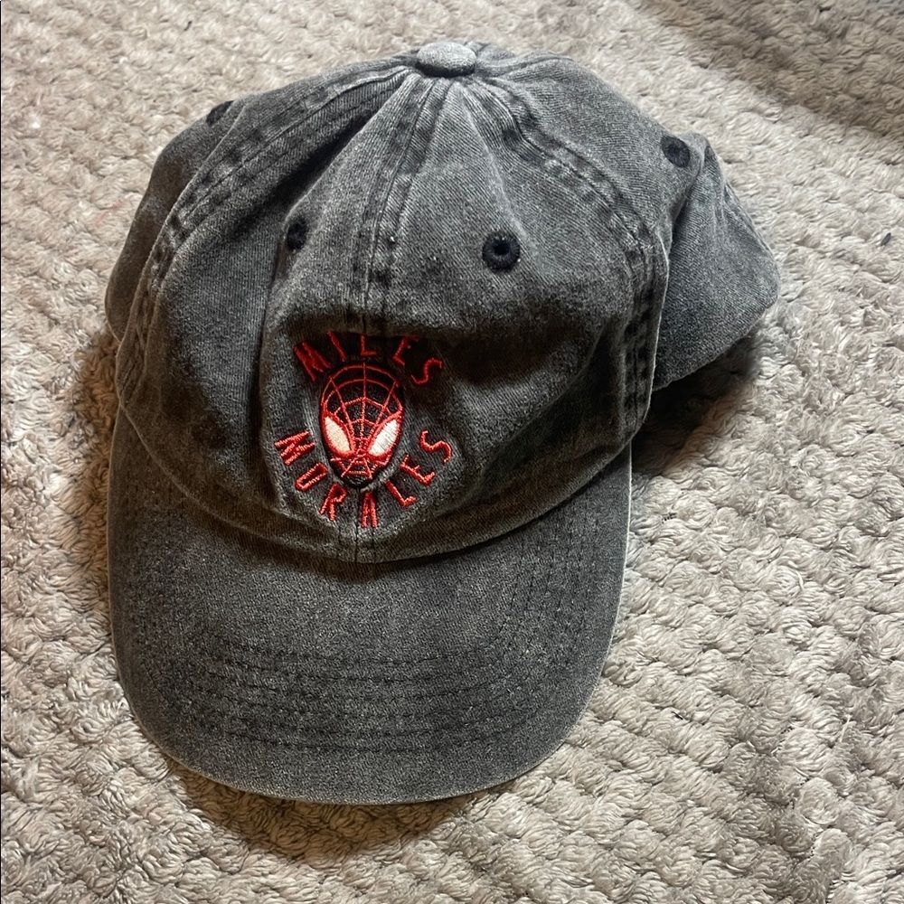 Miles Morales Spider-Man Marvel Gray Cap with Red Logo